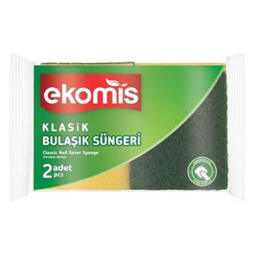 EKOMİS KLASİK YEŞİL SÜNGER DÜZ 2 Lİ 