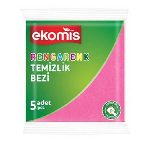 EKOMİS RENGARENK TEMİZLİK BEZİ 5 Lİ
