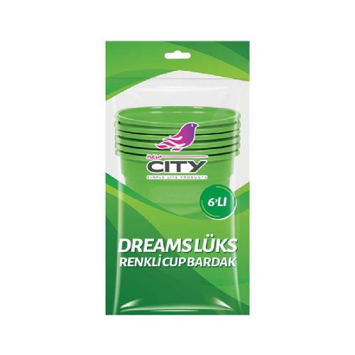 NEW CİTY DREAMS LÜKS RENKLİ CUP BARDAK 6 LI