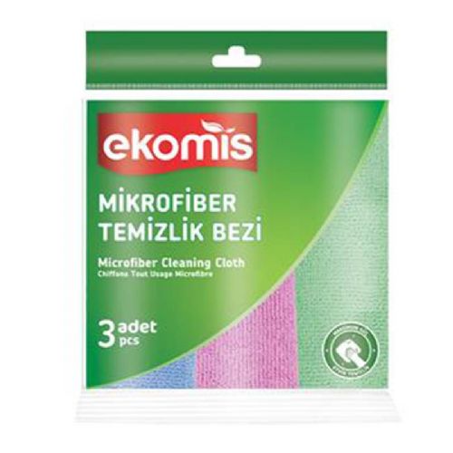 EKOMİS MİKROFİBER TEMİZLİK BEZİ 3'LÜ