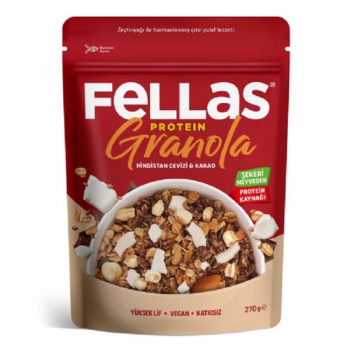 FELLAS VEGAN PROTEİN GRANOLA H.CEVİZİ VE KAKAO 270 GR